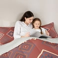 thumbnail image 4 of Erosebridal Aztec Aesthetic Full Size Comforter Sets, Red Bedding Sets, Gray Reversible 3-Piece, 1 Comforter and 2 Pillowcases, 4 of 6