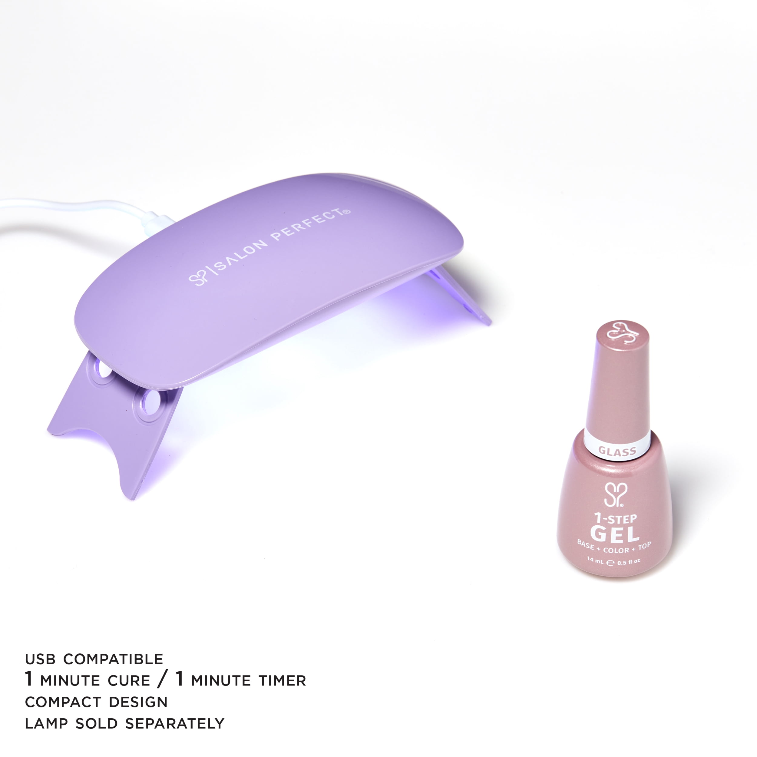 Salon Perfect Glass One Step Gel + Magnet Tool, Nude Nail Polish, 0.5 fl oz