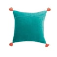 thumbnail image 4 of Peking Handicraft 24JES720C16SQ 16 x 16 in. You Got Tassels Embroidered Pillow, Teal, 4 of 4