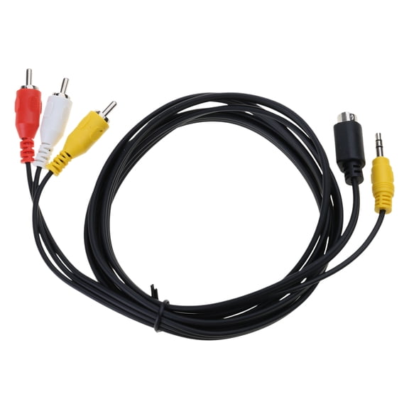 S-Video 4Pin with 3.5mm Stereo Sound Male Plug to 3RCA Male Composite Adapter Converters Video Cable PC to HDTV 1.8M
