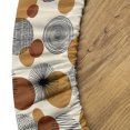 thumbnail image 5 of Ambesonne Geometric Fitted Round Tablecloth, Retro Rounds Circles Art, 36"- 40" Diameter, Amber Cinnamon Beige, 5 of 5