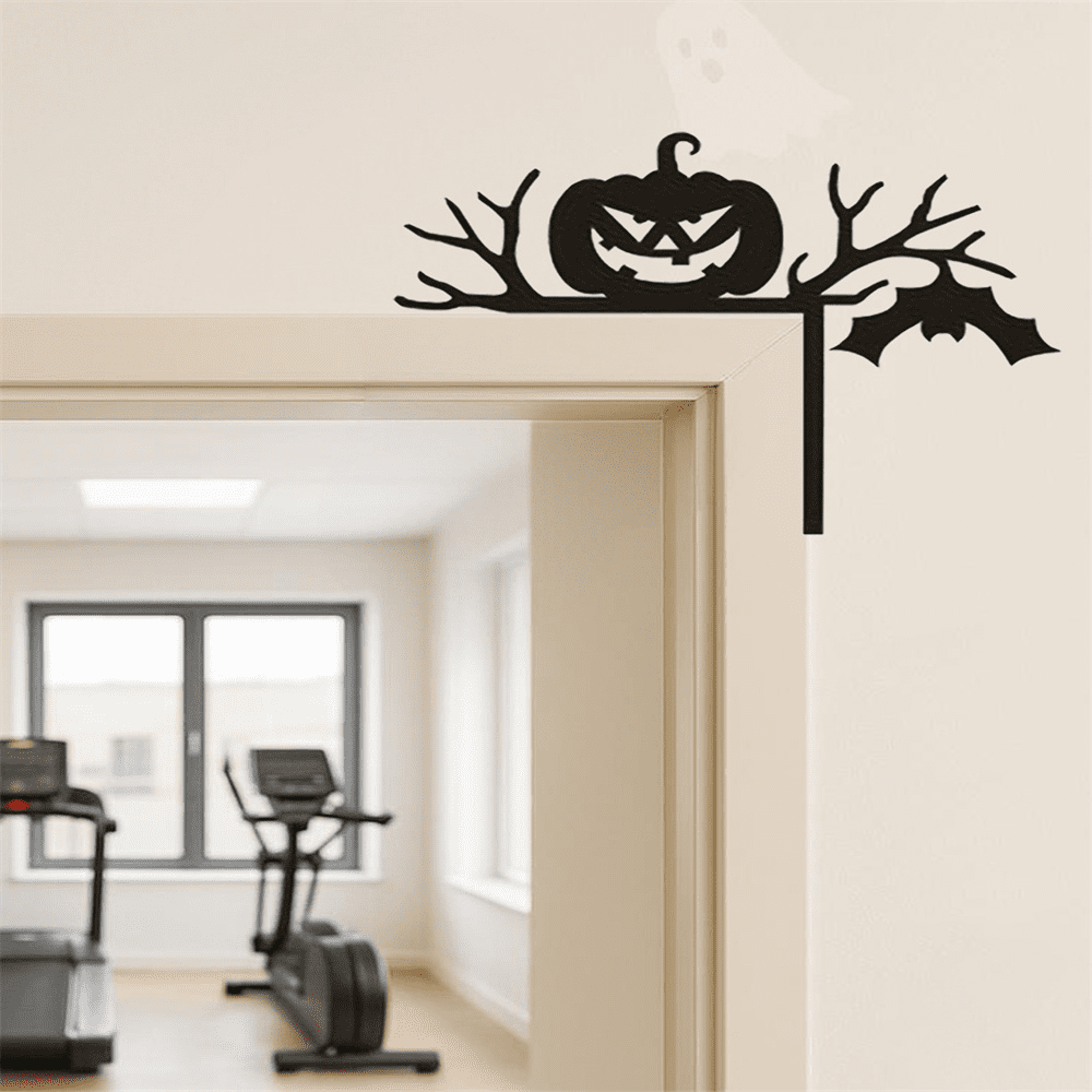 Mysterious Black Silhouette Door Decor Spooky Halloween Hanging Ornaments Gothic Window Frame for Party Home Outdoor Decoration