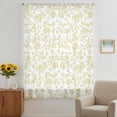 thumbnail image 3 of Yellow Flower Sheer Curtains 96 Inches Long, Vintage Farmhouse Boho Leaf Spring Plant Light Filering Curtains, Privacy Drapes Simi Floor to Veiling Curtain for Living Room Bedroom Window Treatment, 3 of 9
