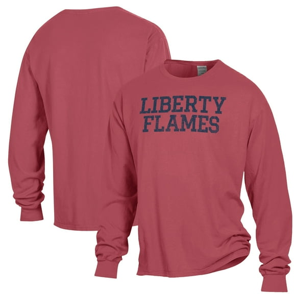 Men's ComfortWash Red Liberty Flames Stack Garment Dyed Long Sleeve T-Shirt