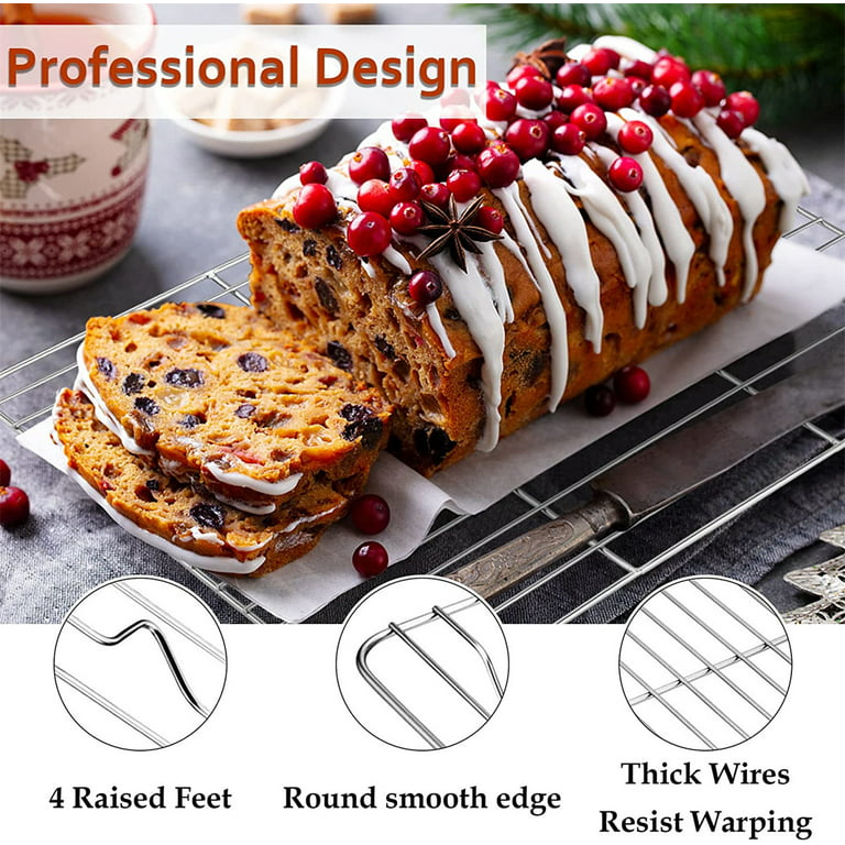 Cake Large Loaf Cooling Racks,Casewin Stainless Steel Grill Wire Rackfor  Roasting, Grilling, Cooking and Drying for Cake/Pizz a/Meat Fit Baking  Tray& Toaster Oven Dishwasher Safe(30* 23cm) 