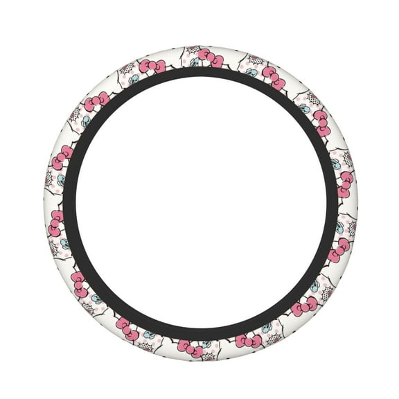 Hello Kitty Elastic Steering Wheel Cover Stylish Neoprene Decorative Car Accessories for Universal Auto
