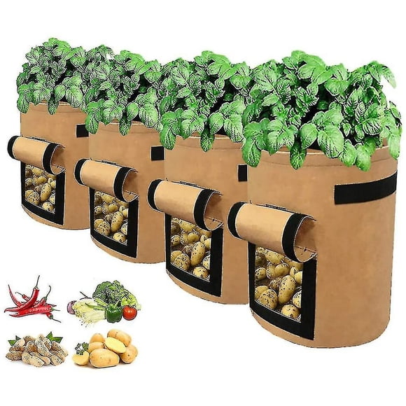 Perfect Planting Bag, 12 Liter Felt Bags Tomato Planting Bag, (5 Pieces)