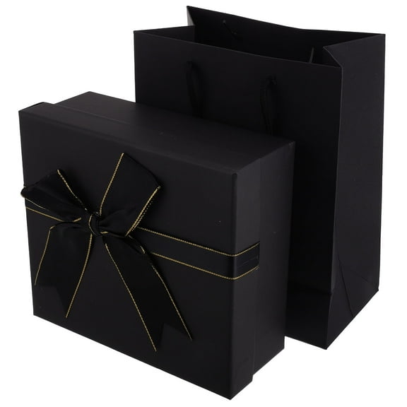unbranded 1 Sets Rectangular Ribbon Bow Boxes Holiday Apparel Decorative Box Paper Wrapping Box with Lids for Birthdays Weddings Party