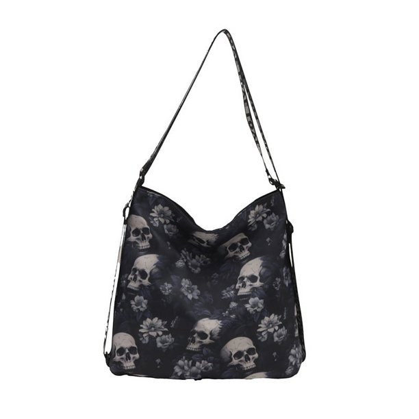 Bolso Hobo para Mujer Compras Gran Capacidad Con Calavera Lona
