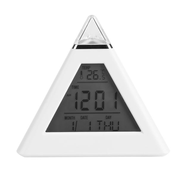 WALFRONT LED Couleur Changeant Numérique LCD Réveil Température Jauge Veilleuse Horloges de Table de Bureau, Horloge LED, Réveil Numérique