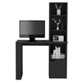 thumbnail image 6 of CoSoTower Office Desk Aragon with Four-Tier Bookcase and Lower Cabinet, Black Wengue Finish, 6 of 7