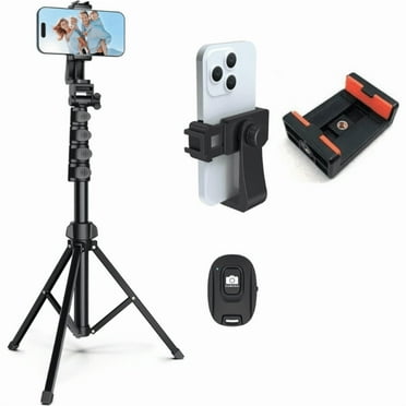 54" Phone Tripod & Selfie Stick, Extendable Cell Phone Tripod Stand with Wireless Remote and Rotating Phone Holder, Compatible with iPhone Android Phone, Camera