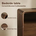 thumbnail image 4 of Night Stand with Charging Station, 23.7" Wide Mid Century Modern Nightstand with Drawers, Curved Wood Bedside End Tables for Living Room, Bedroom, Walnut, 4 of 7