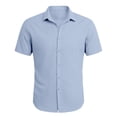 thumbnail image 3 of DGMIOCS Chemise à Carreaux pour Homme Imprimée Résistante aux Plis Chemise Décontractée Bleu4 TTTG, 3 of 4