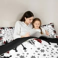 thumbnail image 4 of Manfei Red Green Tree Bedding Comforter Set 7-Piece, Rustic Winter Snowflake King Bedding Sets, Merry Christmas Theme Reversible Bed Sheets, Ultra Soft Home Decor, 4 of 7
