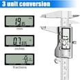 thumbnail image 4 of Digital Caliper Measuring Tool, Stainless Steel Vernier Caliper Digital Micrometer with Large LCD Screen, Easy Switch from Inch Metric Fraction, 6 Inch Caliper Tool for DIY/Household, 4 of 8