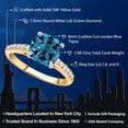 thumbnail image 2 of Gem Stone King 2.98 Cttw London Blue Topaz and White Lab Grown Diamond Engagement Ring for Women | 10K Yellow Gold | 8MM Cushion Cut | Wedding Engagement Anniversary Promise Ring for Women | Size 5, 2 of 5