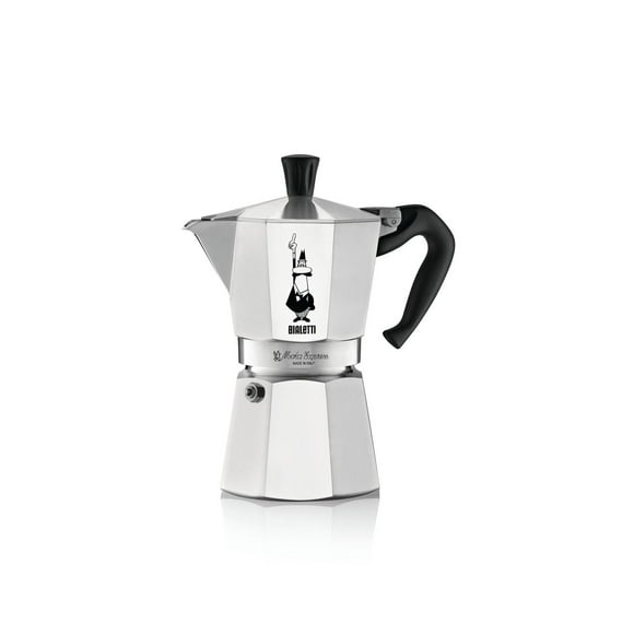 Bialetti - Moka Express Moka Pot 6 Cups, Iconic Espresso Maker, Stovetop, Makes Italian Coffee, Aluminum, Silver