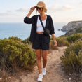 thumbnail image 5 of JFGHDG Womens Upf 50+ Sun Long Sleeve Hooded Jacket And Cargo Shorts 2 Piece Set Black 3XL, 5 of 7