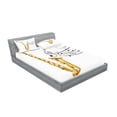 thumbnail image 2 of Ambesonne Black White Fitted Sheet & Pillow Sham Set, Template Solo Vibes, Queen, Yellow Black White, 2 of 2