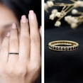 thumbnail image 3 of Rosec Jewels Natural Black Onyx Eternity Ring for Women - December Birthstone Ring - AAA Quality - Ready to Gift for Anniversary, 14K Yellow Gold, US 5.00, 3 of 9