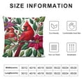 thumbnail image 5 of BCIIG  Bird Pillow Cover Christmas Poinsettia Red Cardinal Bird Leaves Flowers Decorative Throw Pillow Case 18x18 inch Cotton Linen Square Cushion Cover Sofa Bedroom, 5 of 5