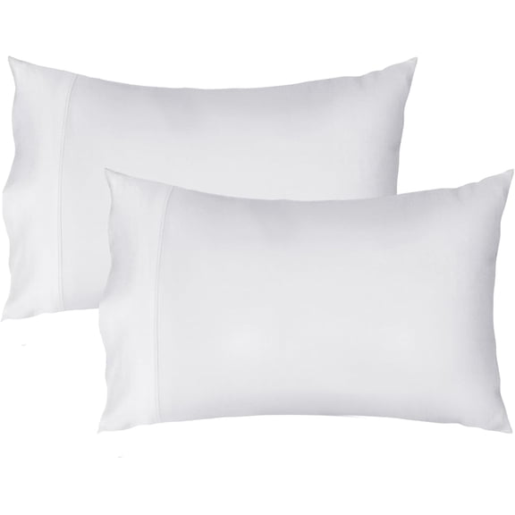 Lirex Standard Pillow Cases Set of 2, 100% Cotton Sateen, Soft Cooling & Breathable, 20" x 26",White, Perfect for Adults