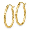 thumbnail image 2 of Real 14kt Yellow Gold Twist Polished Hoop Earring; for Adults and Teens; for Women and Men, 2 of 4