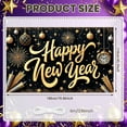 thumbnail image 2 of Gold Theme Happy New Year Banner Festive New Year Display Star Pattern Firework Design Festive Backdrop for New Year Party Holiday Celebration Indoor Decoration, 2 of 9