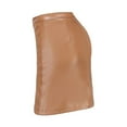 thumbnail image 5 of IROINNID Women's Fashion High Waist Sexy Leather Skirt Short Empire Waist Short Solid Color Skirt, 5 of 7