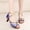 Blue, variant on Women's 5cm Heel Sequin Peep-Toe Latin Dance Shoes, Cross Strap Ankle Buckle Comfortable Heeled Sandals for Latin Dancing Red 37