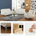 thumbnail image 2 of Aukfa 3 Piece Sofa Set - 46" Wide Upholstered Sofa Couch Armchair, Leather, White, 2 of 10