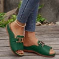 thumbnail image 5 of Xdegoge Women's Flat Slide Sandals Open Toe Summer Shoes Metal Buckle Slip On Casual Beach Vacation Comfortable Daily Walking Footwear, 5 of 8