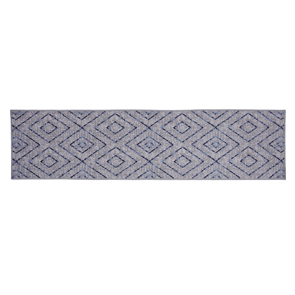 Furnishmyplace Furnish My Place Diamond Pattern Area Rug - Light Grey, Geometric Rug 2'x8'