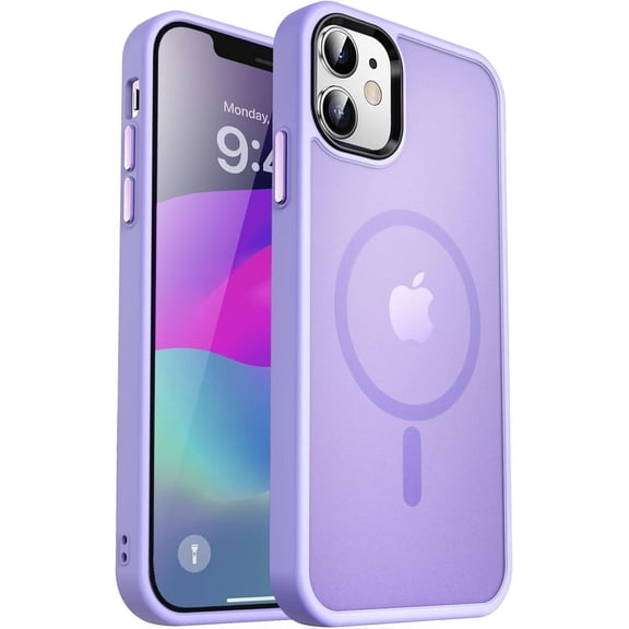 Strong  for iPhone 12 Case/iPhone 12 Pro Case, [Compatible with Magsafe][Mil-Grade Drop Protection] Slim Shockproof Translucent Protective Phone Case for iPhone 12/12 Pro, Light Purple