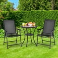 thumbnail image 2 of Costway 2PCS Patio Folding Dining Chairs Portable Camping Armrest Garden Black, 2 of 10