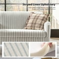 thumbnail image 3 of Farmhouse Loveseat Couch with Solid Wood Legs, Linen Fabric Sofa for Living Room Apartment, Stripe, 3 of 6