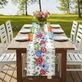 thumbnail image 4 of Table Runners 70 Inches Long Dress Scarves, Independence Day Farmhouse Coffee/Dining/Kitchen Table Decor, Holiday Table Runner, 4th of July Patriotic Flowers Leaves 13x70 Inch, 4 of 9