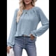 thumbnail image 2 of Camisas de Larga para Mujer, Moda Otoño 2025, Blusas Elegantes e Informales, Blusas Tipo Túnica Plisadas con Cuello Redondo. Azul XL, 2 of 10