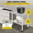 thumbnail image 3 of VEVOR Stainless Steel Commercial Kitchen Work Table 36x24 Inch With 4 Casters, 3 of 9