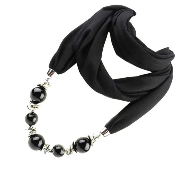 relayinert Wide Application Pendant Scarf Necklaces Beautiful And Elegant Fashion Accessory black 1Set