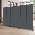 thumbnail image 7 of YASRKML 6 Panel Folding Privacy Screen, 6Ft Tall Room Divider with Wider Support Feet, Portable Wall Dividers Room Partition, Grey, 7 of 7