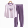 thumbnail image 5 of TOWED22 Toddler Baby Girl Boy Clothes Outfits 2 Piece Long Sleeve Crewneck Tee and Relaxed Joggers Pants Set Fall Winter Print Clothing(Purple,14-15 Y), 5 of 6