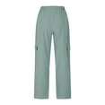 thumbnail image 5 of FRSASU Joggers for Women Solid Color Casual Baggy Sweatpants Jogger Pants with Pockets Drawstring Sweatpants Green, 5 of 6