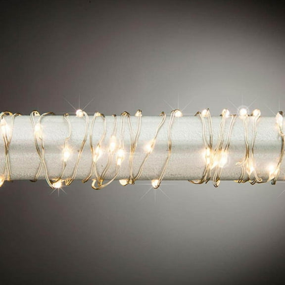 Gerson 44405 - 66 Light 11' Silver Wire Warm White LED Micro Twinlking Lights Christmas Light String Set