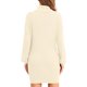thumbnail image 3 of Vestido suéter de cuello alto,Vestido suéter de cuello alto para mujer Vestido suéter de color puro Vestido de punto hecho a mano con cuidado, 3 of 6