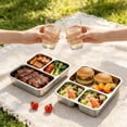 thumbnail image 6 of Three Compartment 304 Stainless Steel Airtight Lunch Box, Microwave Safe Portable Compartmentalized Bento Box for Work, Keeps Food Fresh, 6 of 8
