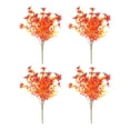 thumbnail image 1 of Ramo de flores artificiales Toystoory de 4 piezas Bajo mantenimiento Decoración naranja violeta, 1 of 6