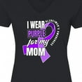 thumbnail image 4 of Inktastic Alzheimers Awareness I Wear Purple for My Mom Women's V-Neck T-Shirt, 4 of 5