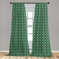 thumbnail image 5 of Garden Art Curtains 2 Panels Set, Ornamental Spring Foliage Silhouette Abstract Nature Scene, Window Drapes for Living Room Bedroom, 56"W X 95"L, Sea Green Vermilion, by Ambesonne, 5 of 5